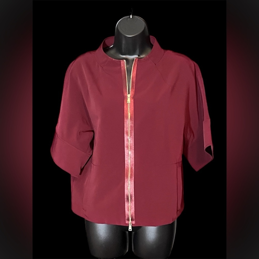 ST. JOHN Zip Up Burgundy Jacket